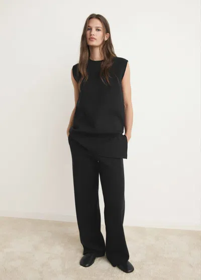 Mango Milano Fabric Pyjama Top Black