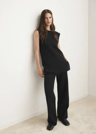 Mango Milano Fabric Pyjama Trousers Black
