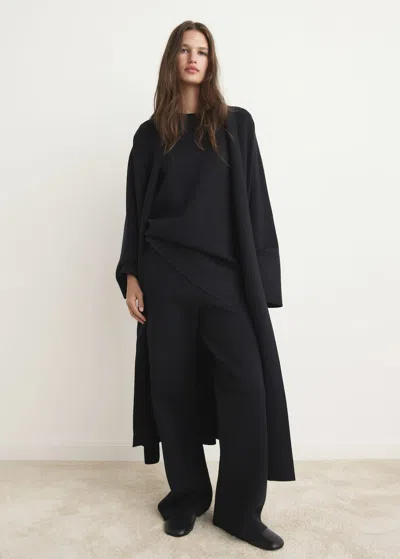 Mango Milano Fabric Robe Black