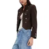 Mango Military Linen Jacket In Brown