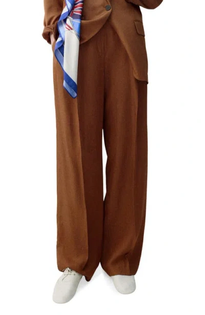 Mango Straight-fit Suit Pants In Brown