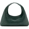 Mango Mini Braided Leather Bag In Green