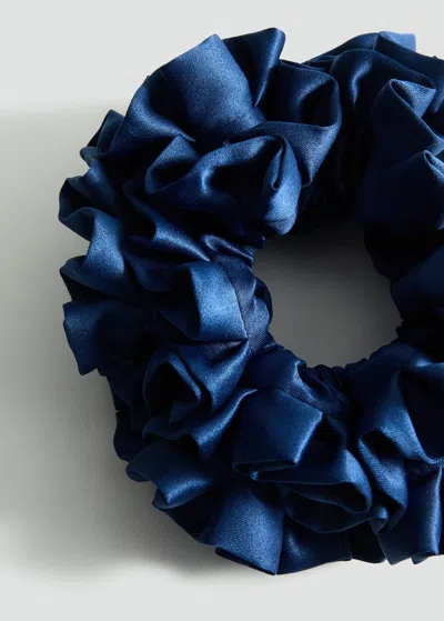 Mango Mini Ruffle Scrunchie Dark Navy