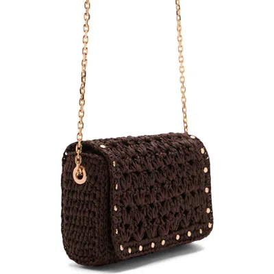 Mango Mini Crochet Crossbody Bag In Brown