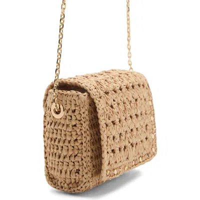 Mango Mini Crochet Crossbody Bag In Sand