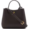 Mango Mini Faux Leather Top Handle Bag In Chocolate