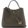 Mango Mini Faux Leather Top Handle Bag In Dark Grey