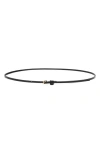Mango Mini Leather Belt In Black