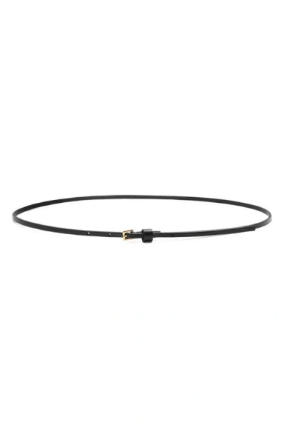 Mango Mini Leather Belt In Black