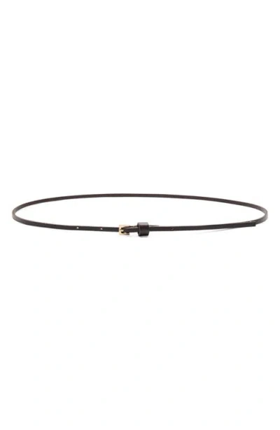 Mango Mini Leather Belt In Brown