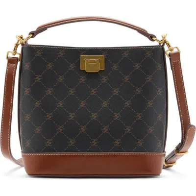 Mango Mini Monogram Shopper Bag In Brown