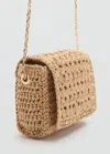 Mango Mini Natural Fiber Crossbody Bag Beige