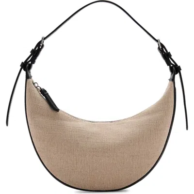 Mango Mini Oval Linen Blend Shoulder Bag