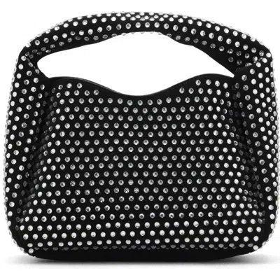 Mango Mini Rhinestone Top Handle Bag In Black