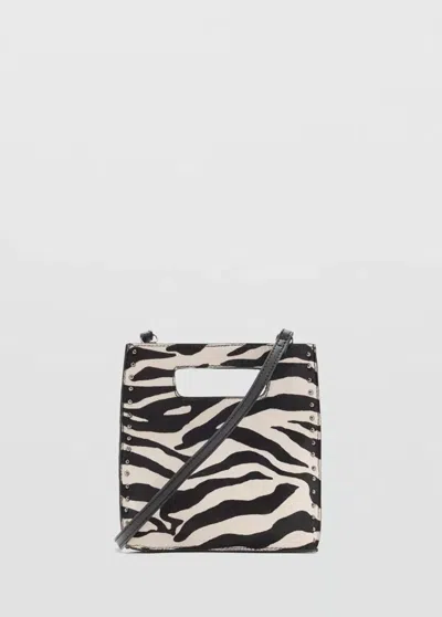 Mango Mini Sac En Cuir Imprimé Zèbre In Blanc