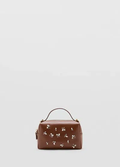 Mango Mini Sac Perles In Marron Moyen