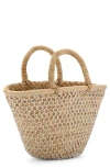 Mango Mini Sequin Basket Tote In Sand