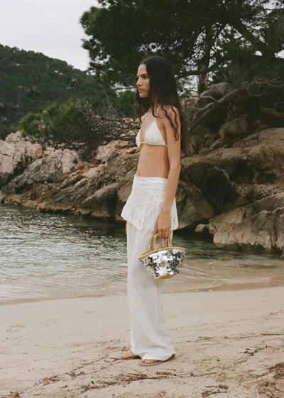 Mango Mini Panier À Paillettes Argent - Femme - Taille Unique -