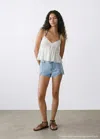 Mango Mini Shorts With Stitching Detail In Multi