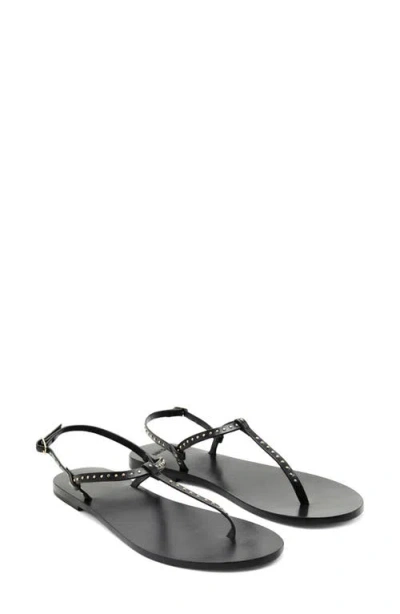 Mango Mini Stud Slingback Sandal In Black