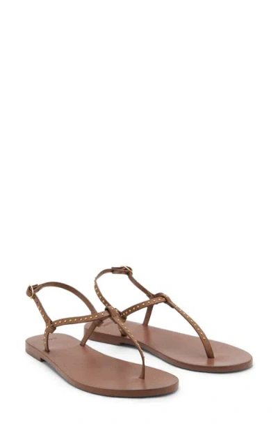 Mango Mini Stud Slingback Sandal In Brown