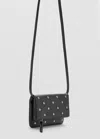 Mango Mini Studded Bag In Black