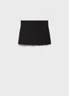 Mango Pleated Mini-skirt In Black