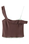 Mango Mixed Asymmetrical Top In Brown