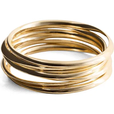 Mango Mixed Bangle Bracelet Set In Gold