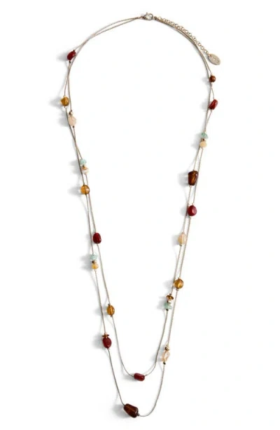 Mango Mixed Bead Necklace In Gold