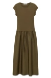 Mango Women's Ruffled Hem Flared Dress In Khaki