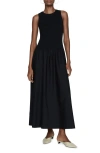 Mango Valvi Mixed Media Maxi Dress In Black