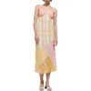 Mango Printed Halter Gown Ecru In Ecru