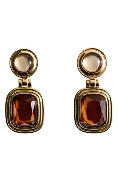 Mango Mixed Resin Drop Earrings In Gold