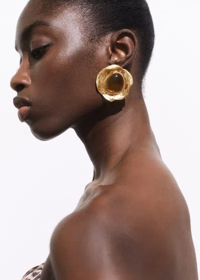 Mango Mixed Resin Earrings In Gold