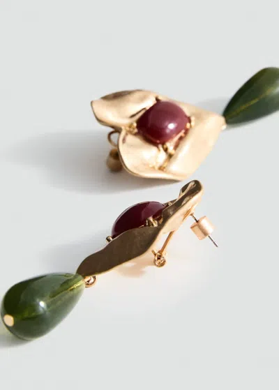 Mango Boucles D'oreilles Résine Combinées Or - Femme - Taille Unique -  In Gold