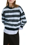 Mango Mixed Stripe Crewneck Sweater In Multi