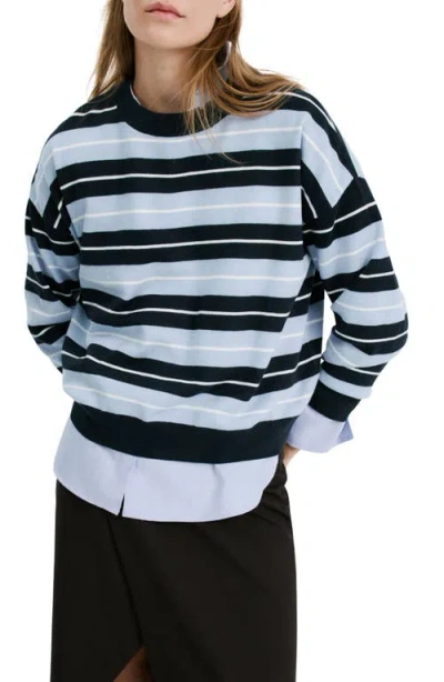 Mango Mixed Stripe Crewneck Sweater In Multi