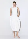 Mango Mixed-fabric Open-back Dress In White