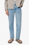 Mango Moby Straight Fit Cotton Jeans In Blue