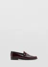 Mango Mocassin En Cuir Plissé In Brown