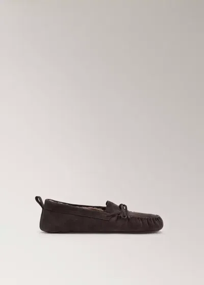 Mango Mocassins Cuir Doublés Cuir In Marron