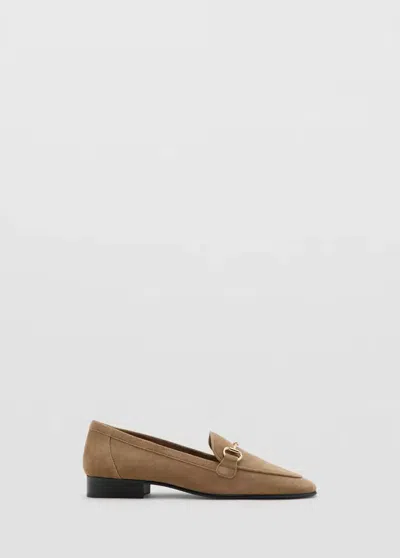 Mango Mocassins En Daim À Boucle In Sable