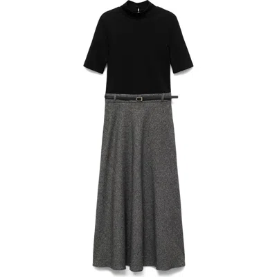 Mango Women's Combined High Neck Dress In Black