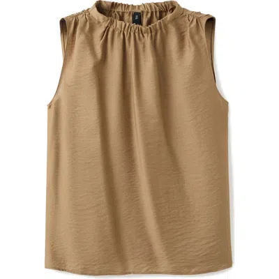 Mango Mock Neck Satin Top In Animal Print