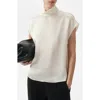 Mango Mock Neck Silk Satin Top In Multi