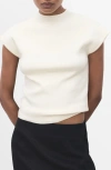 Mango Mock Neck Sweater In White