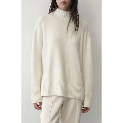 Mango Mock Neck Sweater In White