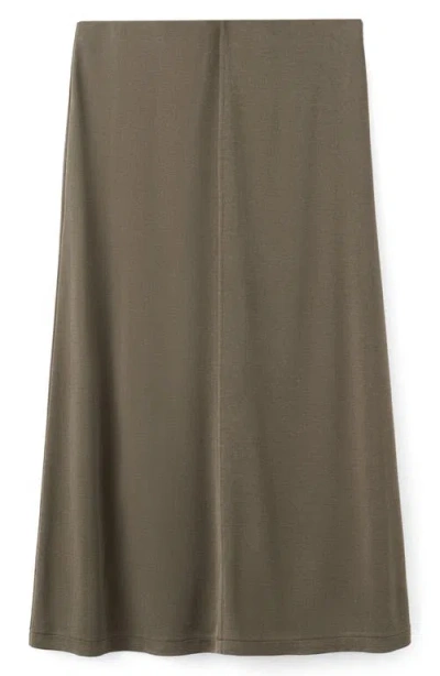 Mango Modal Blend Midi Skirt In Green