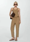 Mango Modal Sleeveless Top Medium Brown